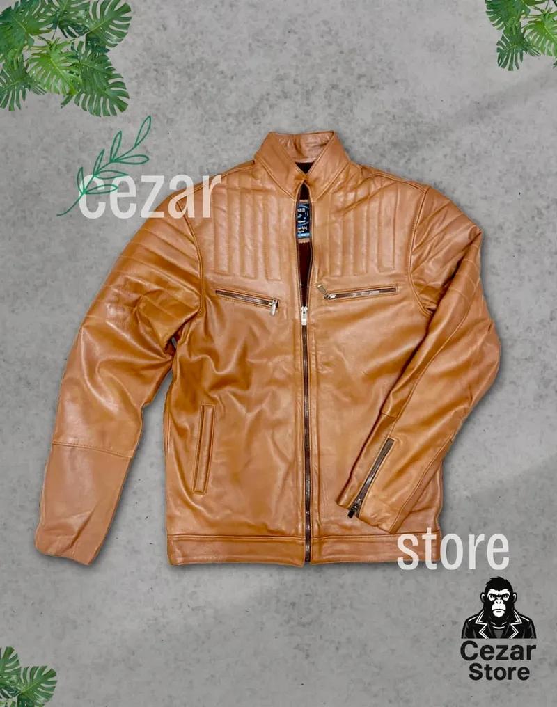 جاكت جلد طبيعي ضاني ( متاح الشحن ) متاح هافان و اسود