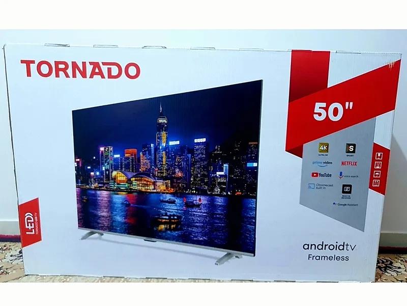 شاشة تورنيدو سمارت أندرويد 50 بوصة بدقة 4k - جديدة