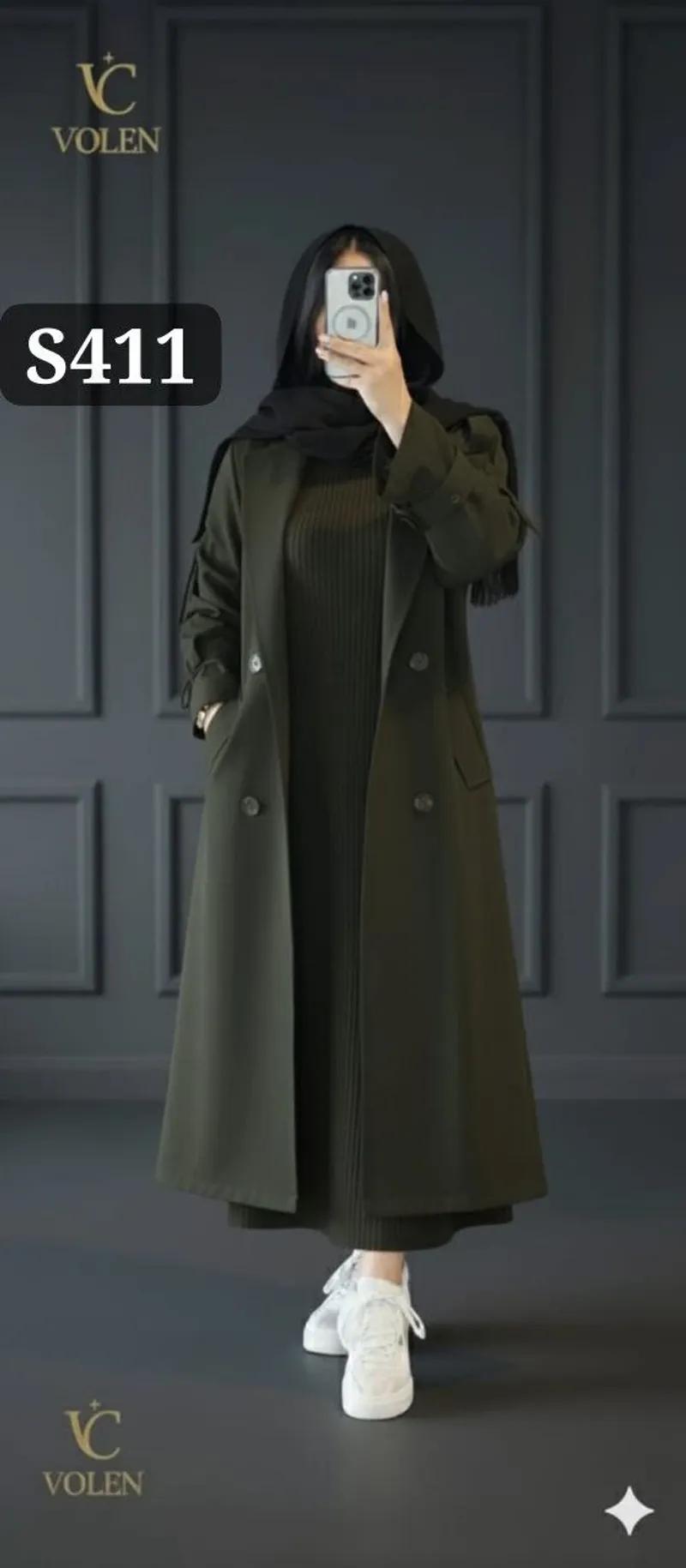 توينز رهيب دريس قطعتين مكون من بيزك دريس ريب وبالطو جوخ 😍