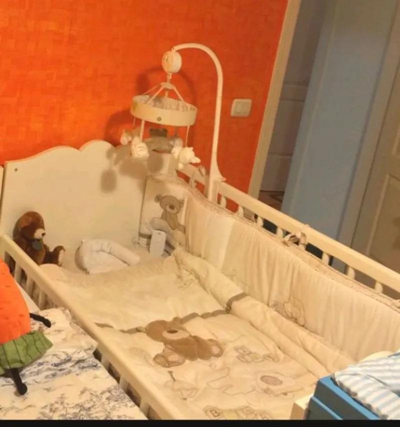 سرير اطفال خشب زان