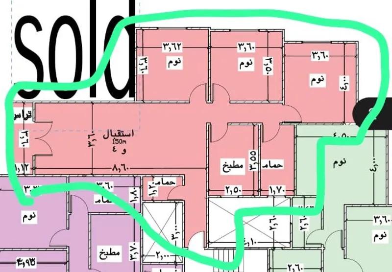 شقه للبيع بالحي السابع مدينه العبور- خلف مدرسة النيل