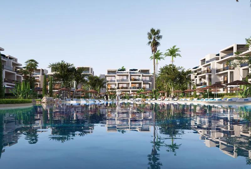 شقة 110متر +43 جاردن تشطيبالترا سوبر لوكس في one 7 resort