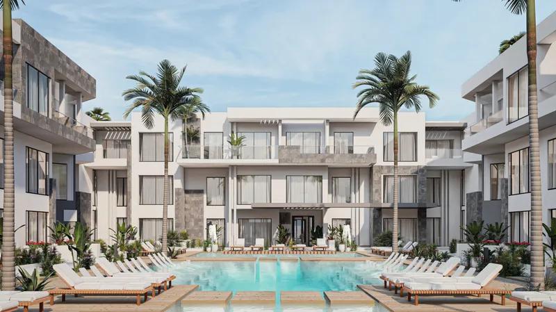 شقة 50م تشطيب الترا سوبر لوكس اطالة علي الجاردن في لافيستا مجاويش