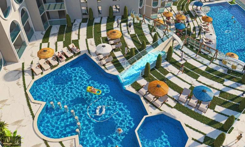 شقة 62متر تشطيب الترا سوبر لوكس إطالة ع حمام السباحة