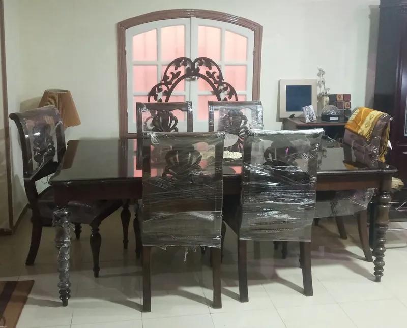 سفرة ٦ كراسى ب البوفيه عمولة خاصة جدا جديدة لم نستخدم