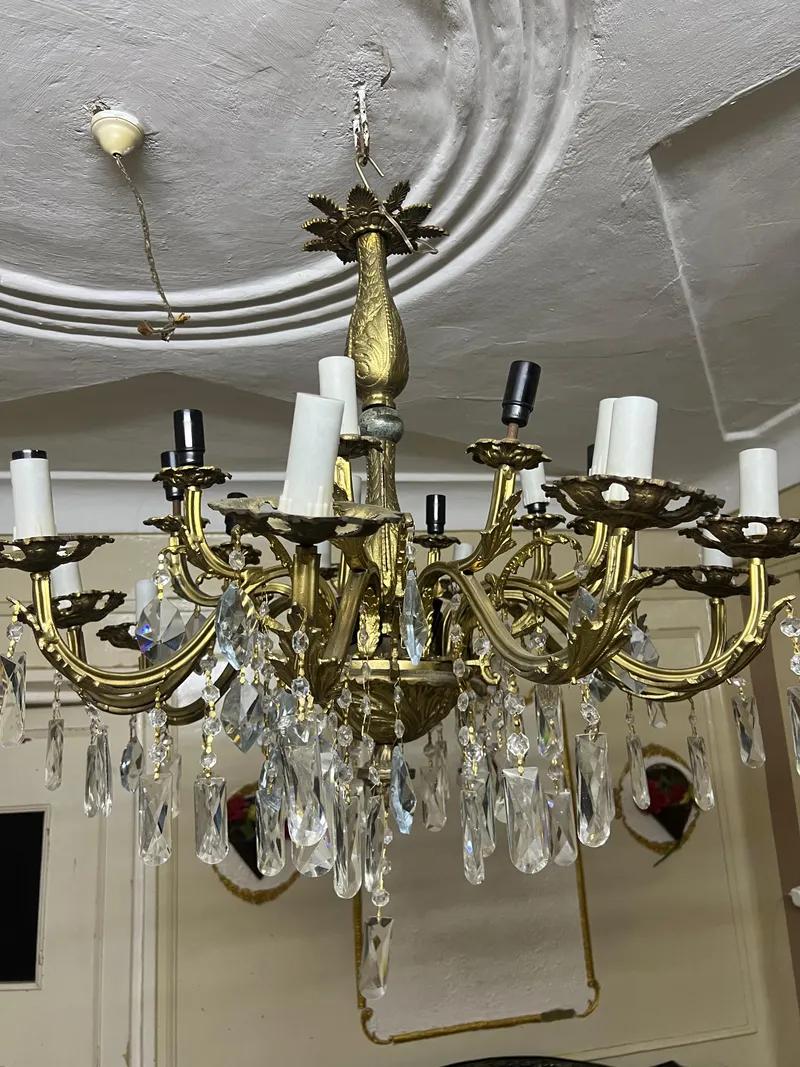 نجفة نحاس اصفر فاخره 25 لمبة