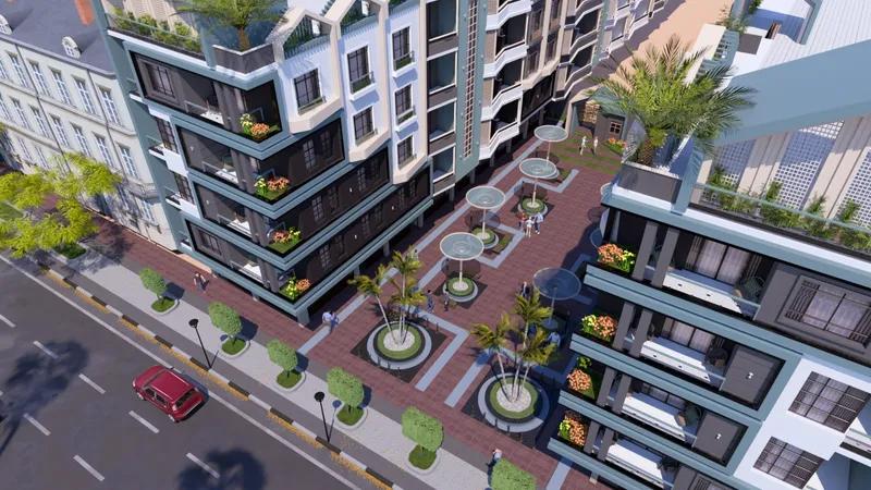 شقة 70م² غرفة وصالة بإطلالة رائعة على حمام السباحة