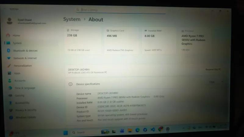 لاب وركستيشن ف هيئه بيزنس من الجيل ال ١١ ryzen 7 pro