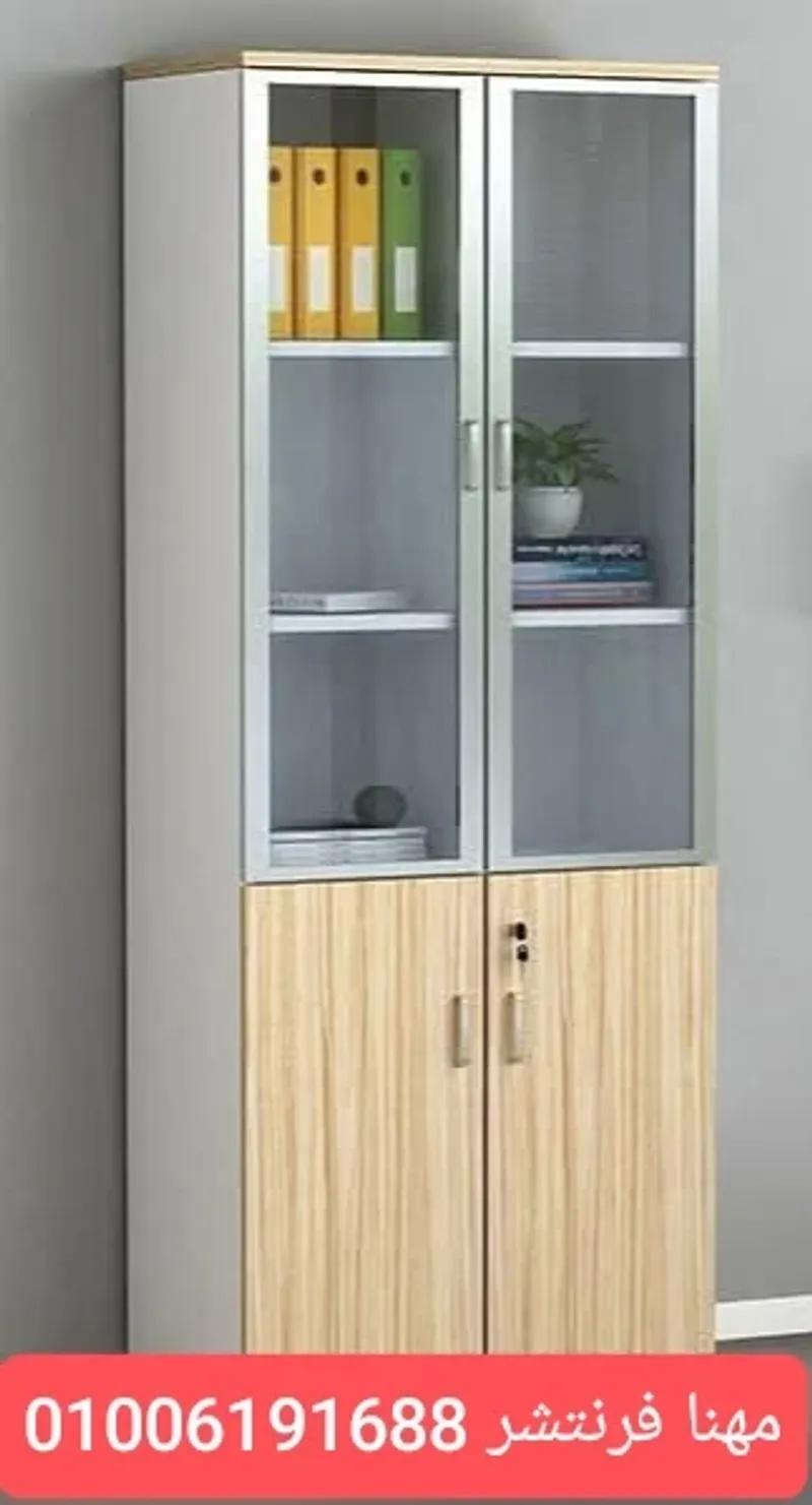 دولاب مستندات ارو بضلف زجاج علوى وأرفف