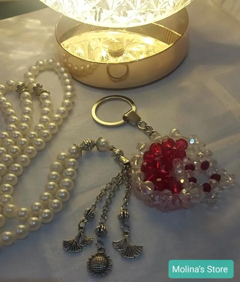 سبحة لؤلؤ أنيقة ومادلية هلال ونجمه لمسة فخامه مميزة